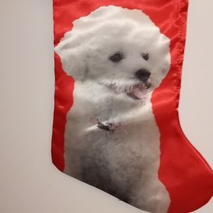 Bichon Dog Christmas Holiday Dog Stocking